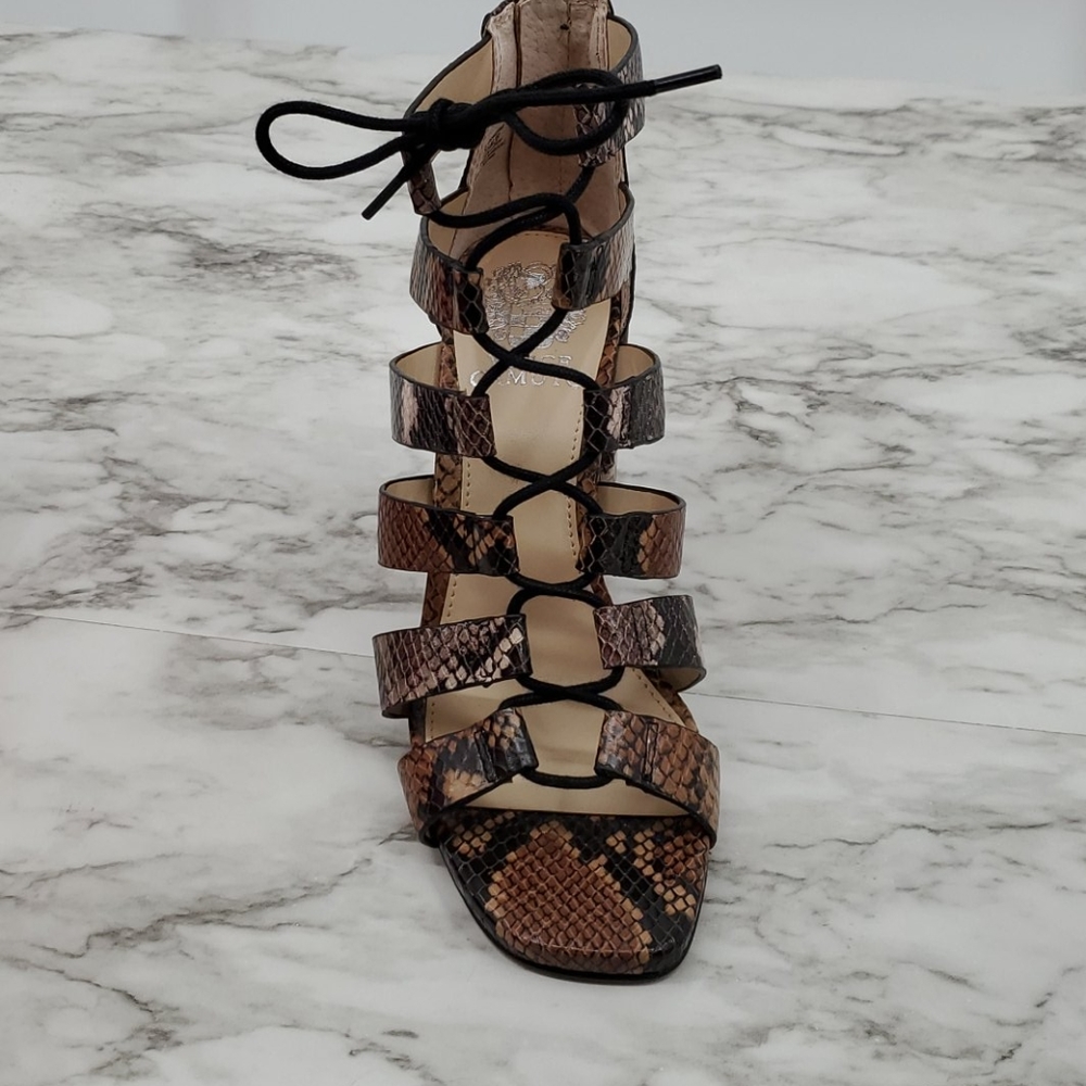 Vince Camuto Snake Skin Retro Python Heels - Picture 6 of 9